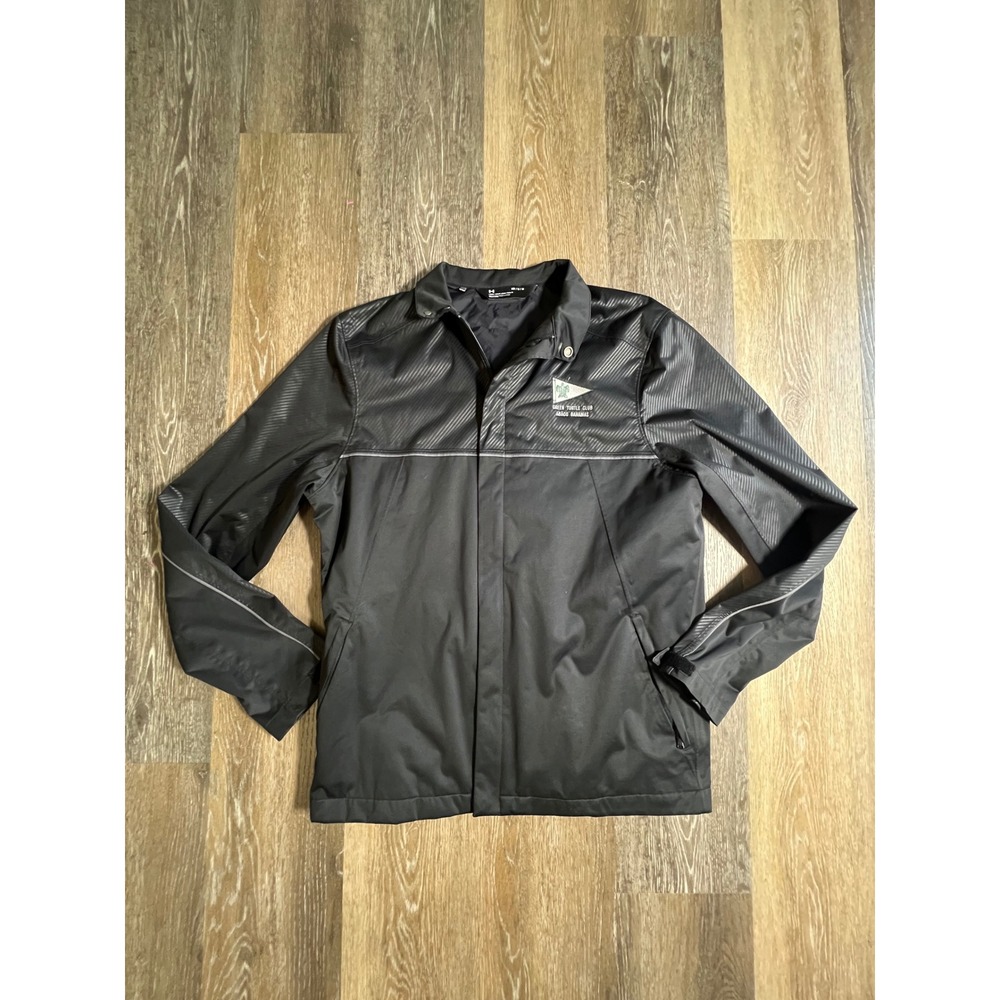 Under Armour Windbreaker Jacket Mens Medium Black Good Green Turtle Club Bahamas